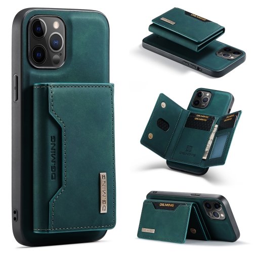 

DG.MING M2 Series 3-Fold Multi Card Bag + Magnetic Back Cover Shockproof Case with Wallet & Holder Function For iPhone 12 Pro Max(Green)