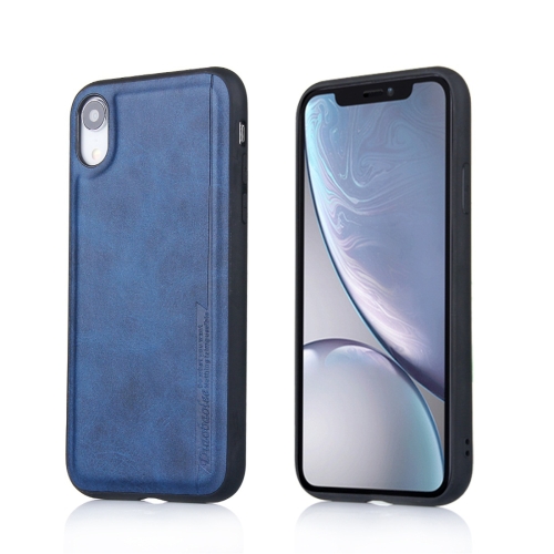 

For iPhone XR Diaobaolee Shockproof PU + TPU Protective Case(Blue)