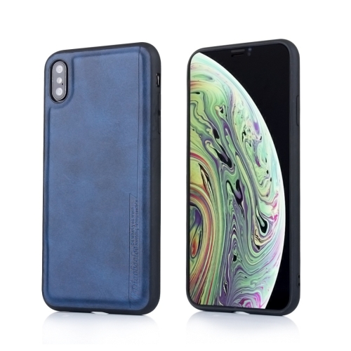 

For iPhone XS Max Diaobaolee Shockproof PU + TPU Protective Case(Blue)