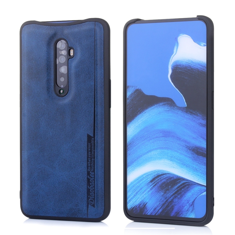 

For OPPO Reno2 Diaobaolee Shockproof PU + TPU Protective Case(Blue)