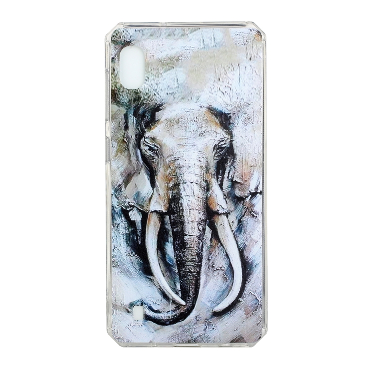 

For Samsung Galaxy A10 Oil Painting Pattern TPU Shockproof Case(Elephant)