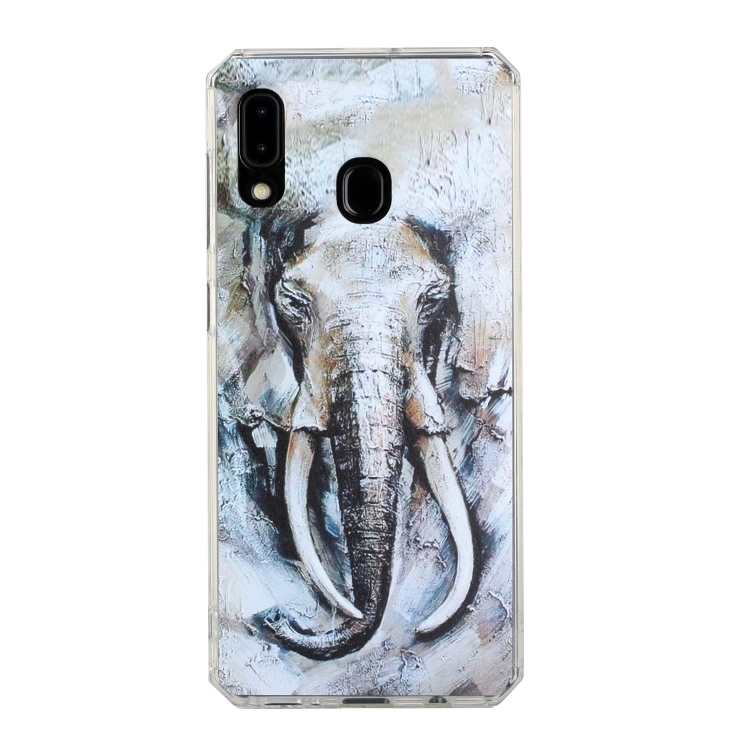 

For Samsung Galaxy A30 Oil Painting Pattern TPU Shockproof Case(Elephant)