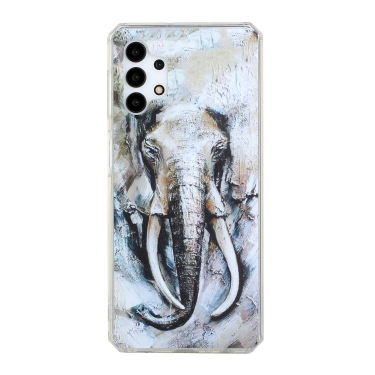 

For Samsung Galaxy A32 4G Oil Painting Pattern TPU Shockproof Case(Elephant)