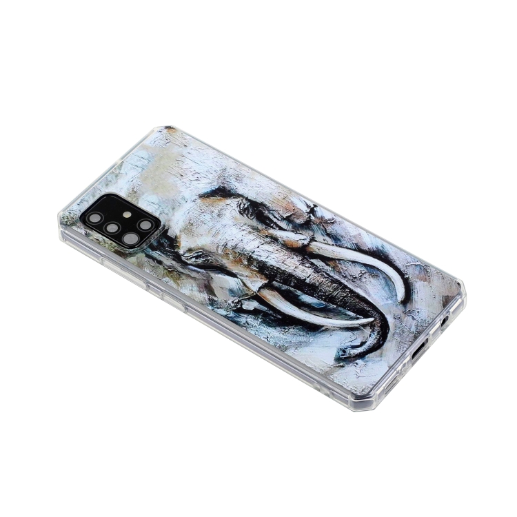 

For Samsung Galaxy A51 5G Oil Painting Pattern TPU Shockproof Case(Elephant)