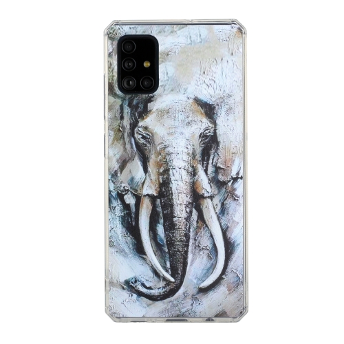 

For Samsung Galaxy A71 5G Oil Painting Pattern TPU Shockproof Case(Elephant)