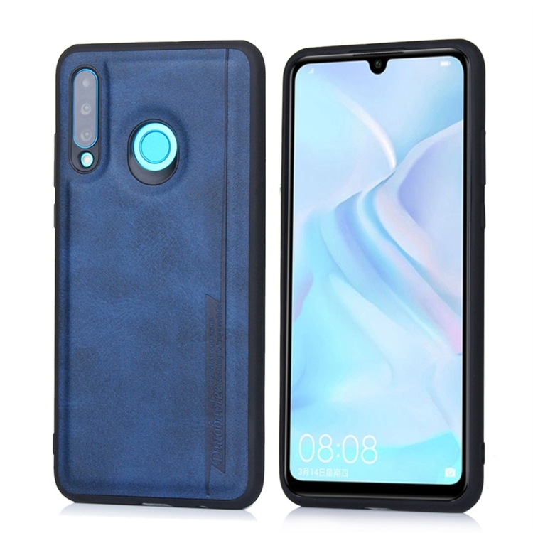 

For Huawei P30 Lite / nova 4e Diaobaolee Shockproof PU + TPU Protective Case(Blue)