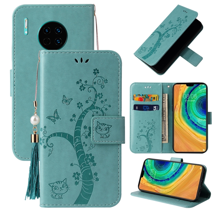 

For Huawei Mate 30 Pro Embossed Lucky Tree Horizontal Flip Leather Case with Holder & Card Slot & Wallet & Lanyard(Green)