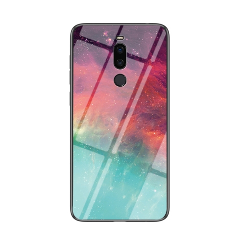 

For Meizu X8 Starry Sky Painted Tempered Glass TPU Shockproof Protective Case(Colorful Starry Sky)