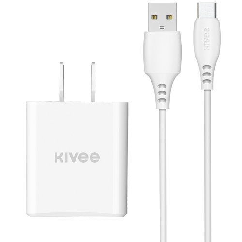 

KIVEE KV-AC03D 5V 2.1A USB Travel Charger Power Adapter + USB to USB-C / Type-C Cable Set