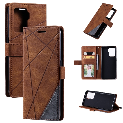 

For OPPO A94 4G / F19 Pro Skin Feel Splicing Horizontal Flip Leather Case with Holder & Card Slots & Wallet & Photo Frame(Brown)