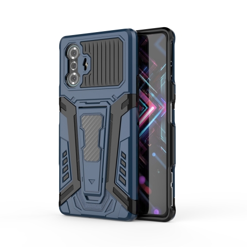 

For Xiaomi Redmi K40 Gaming War Chariot Series Armor All-inclusive Shockproof PC + TPU Protective Case with Invisible Holder(Blue)