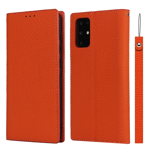 

For Samsung Galaxy S20 Plus Litchi Texture Horizontal Flip Top Layer Cowhide Leather Case with Holder & Card Slots & Wallet & Strap & Wire Winder(Orange)