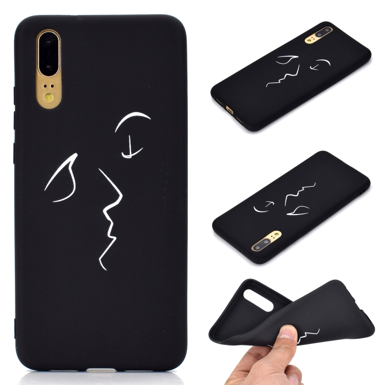 

For Huawei P20 Shockproof Stick Figure Pattern Soft TPU Protective Case(Kiss)