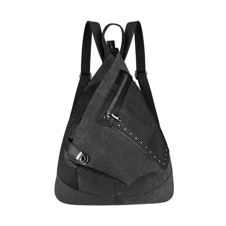 

FB01 Irregular Canvas Backpack(Black)