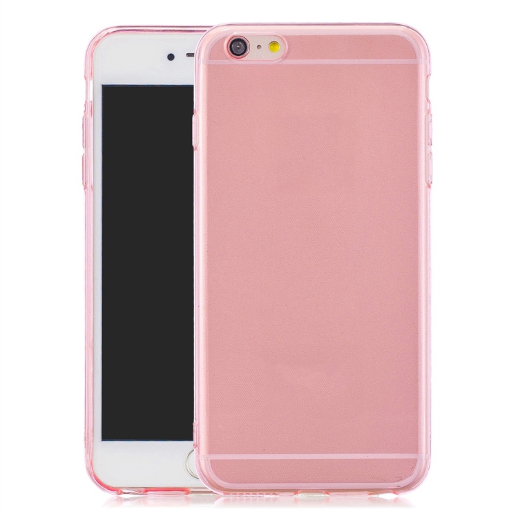 

For iPhone 6 1.5mm Shockproof Transparent TPU Protective Case(Pink)
