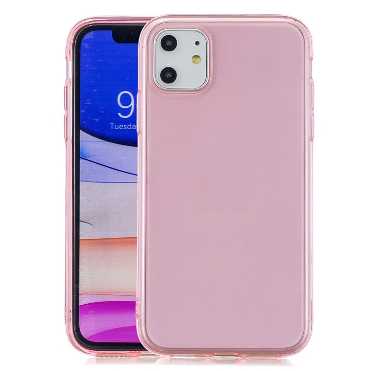 

For iPhone 11 1.5mm Shockproof Transparent TPU Protective Case(Pink)