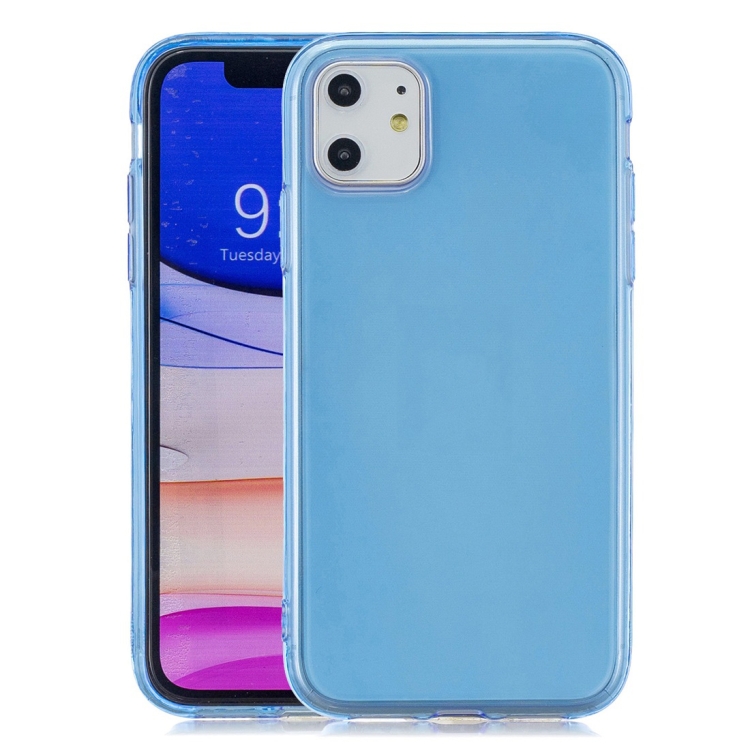 

For iPhone 11 1.5mm Shockproof Transparent TPU Protective Case(Light Blue)