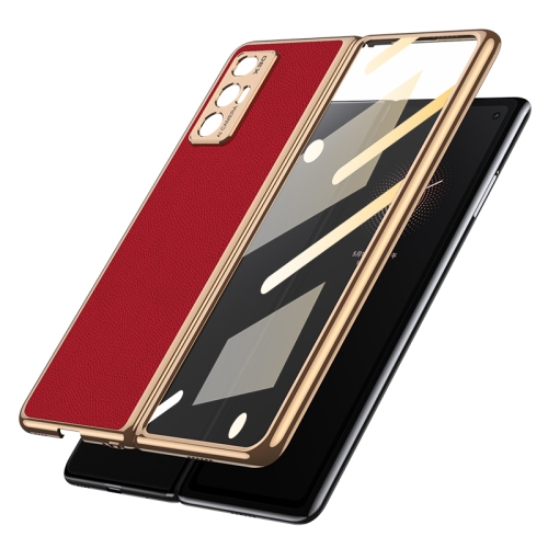 

For Xiaomi Mi Mix Fold GKK Foldable Plating Leather + Glass Full Coverage Case(Red Wine)