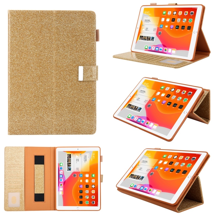 

For iPad 5 / 6 / 7 / 8 / 9 Business Style Horizontal Flip Leather Case with Holder & Card Slot & Photo Frame & Wallet & Hand Strap & Sleep / Wake-up Function(Gold)