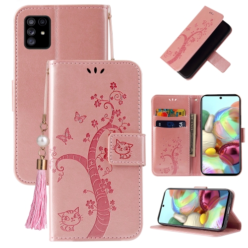 

For Samsung Galaxy Note10 Lite / A81 Embossed Lucky Tree Horizontal Flip Leather Case with Holder & Card Slot & Wallet & Lanyard(Rose Gold)