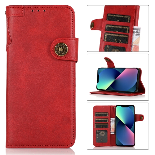 

KHAZNEH Dual-Splicing Cowhide Texture Horizontal Flip Leather Case with Holder & Card Slots & Wallet & Lanyard For iPhone 13 mini(Red)