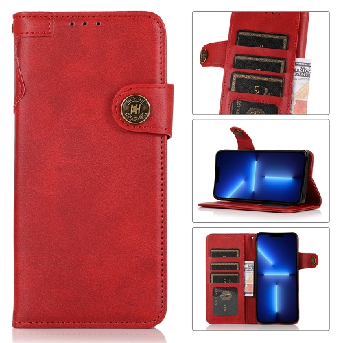 

KHAZNEH Dual-Splicing Cowhide Texture Horizontal Flip Leather Case with Holder & Card Slots & Wallet & Lanyard For iPhone 13 Pro(Red)