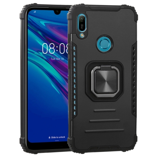 

For Huawei Y6 (2019) / Y6 Pro 2019 / Y6s Fierce Warrior Series Armor All-inclusive Shockproof Aluminum Alloy + TPU Protective Case with Ring Holder(Black)
