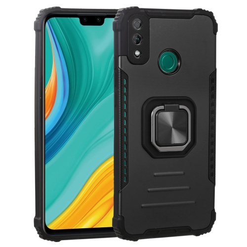 

For Huawei Y8s Fierce Warrior Series Armor All-inclusive Shockproof Aluminum Alloy + TPU Protective Case with Ring Holder(Black)