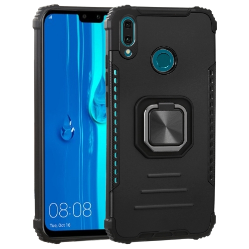 

For Huawei Y9 (2019) Fierce Warrior Series Armor All-inclusive Shockproof Aluminum Alloy + TPU Protective Case with Ring Holder(Black)