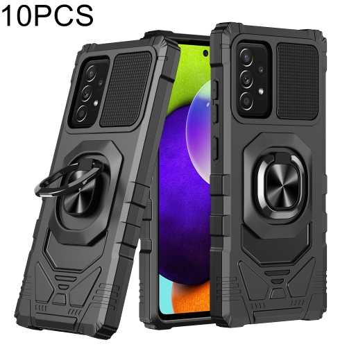 

For Samsung Galaxy A52 5G 10 PCS Armor Magnetic PC + TPU Shockproof Case with 360 Degree Rotation Ring Holder(Black)