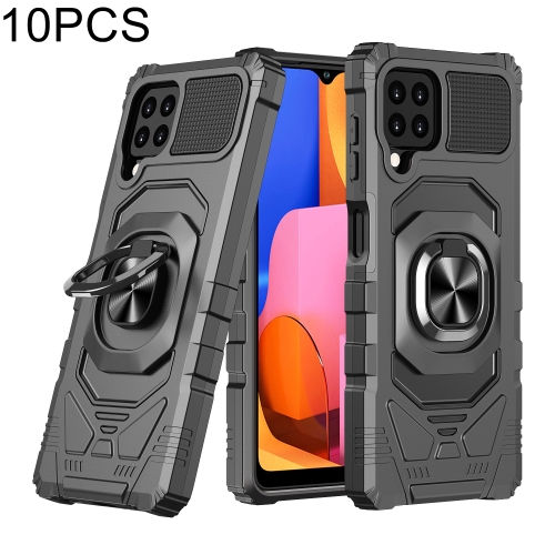 

For Samsung Galaxy A22 4G 10 PCS Armor Magnetic PC + TPU Shockproof Case with 360 Degree Rotation Ring Holder(Black)