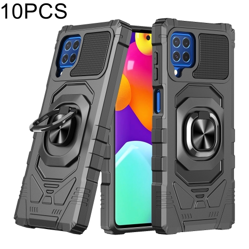 

For Samsung Galaxy M62 / F62 10 PCS Union Armor Magnetic PC + TPU Shockproof Case with 360 Degree Rotation Ring Holder(Black)