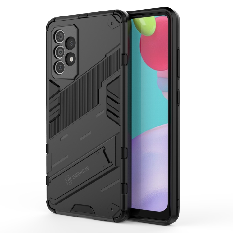 

For Samsung Galaxy A52 5G Punk Armor 2 in 1 PC + TPU Shockproof Case with Invisible Holder(Black)