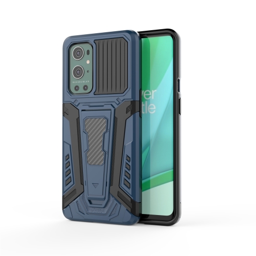 

For OnePlus 9 Pro War Chariot Series Armor All-inclusive Shockproof PC + TPU Protective Case with Invisible Holder(Blue)
