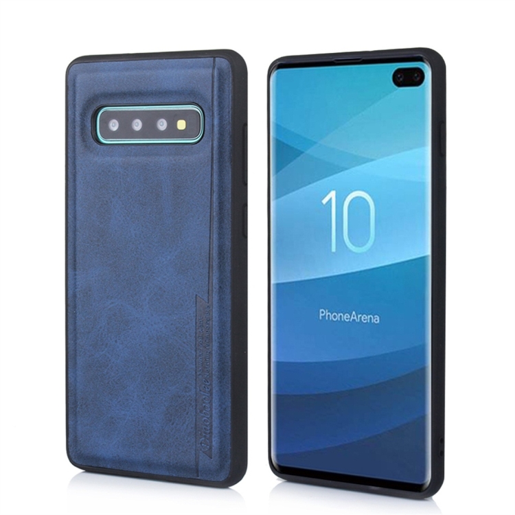 

For Galaxy S10+ Diaobaolee Shockproof PU + TPU Protective Case(Blue)