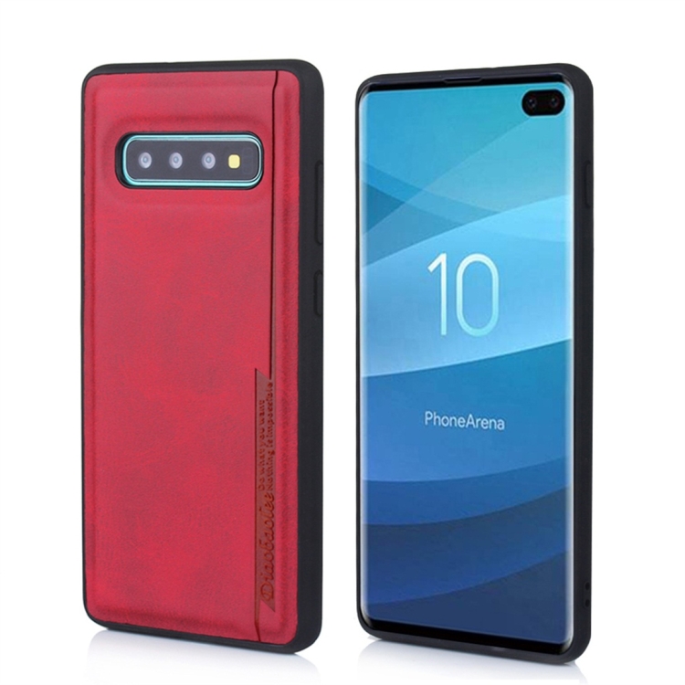 

For Galaxy S10+ Diaobaolee Shockproof PU + TPU Protective Case(Red)