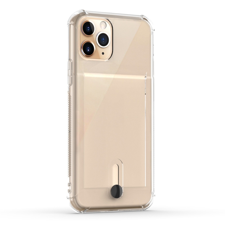 

For iPhone 11 Pro Max Shockproof TPU Protective Case with Card Slot(Transparent)
