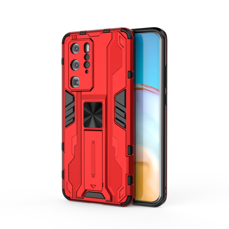 

For Huawei P40 Pro Supersonic PC + TPU Shock-proof Protective Case with Holder(Red)