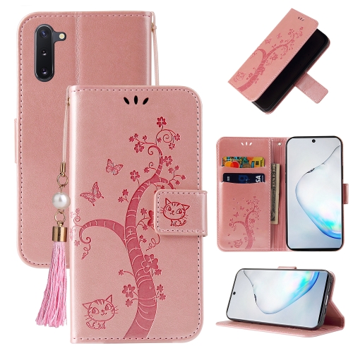 

For OnePlus Nord Embossed Lucky Tree Horizontal Flip Leather Case with Holder & Card Slot & Wallet & Lanyard(Rose Gold)