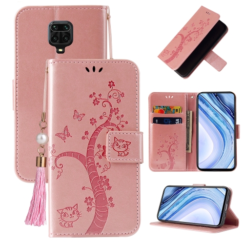 

For Xiaomi Redmi Note 9S Embossed Lucky Tree Horizontal Flip Leather Case with Holder & Card Slot & Wallet & Lanyard(Rose Gold)