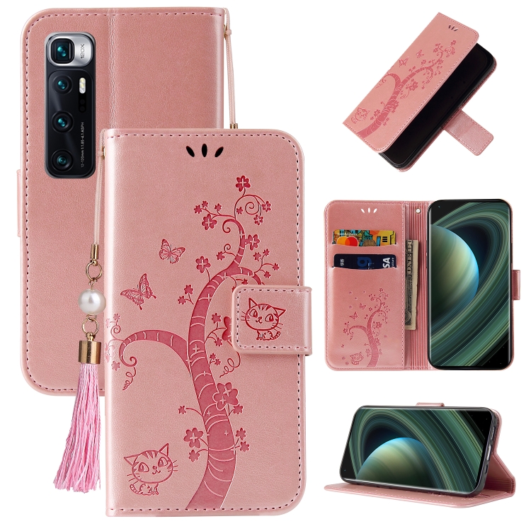 

For Xiaomi Mi 10 Ultra Embossed Lucky Tree Horizontal Flip Leather Case with Holder & Card Slot & Wallet & Lanyard(Rose Gold)