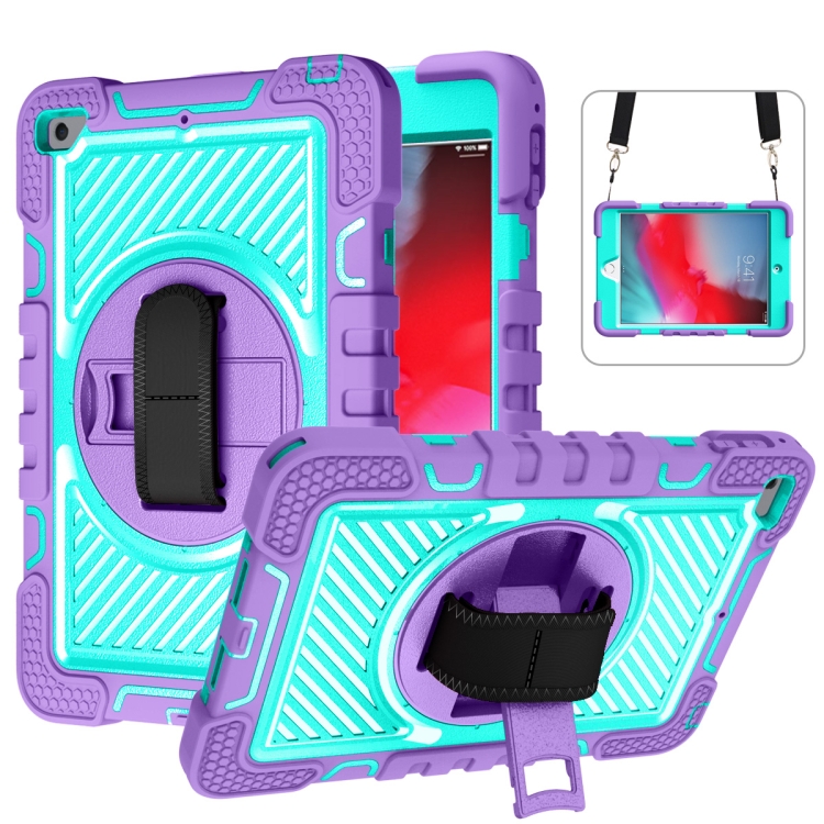 360 Degree Rotation Contrast Color Shockproof Silicone + PC Case with Holder & Hand Grip Strap & Shoulder Strap For iPad mini (2019) / 4(Purple+Mint Green)
360 Degree Rotation Contrast Color Shockproof Silicone + PC Case with Holder & Hand Grip Strap & Shoulder Strap For iPad mini (2019) / 4(Purple+Mint Green)