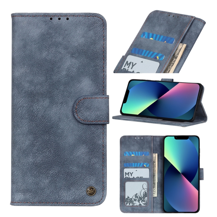 

Antelope Texture Magnetic Buckle Horizontal Flip PU Leather Case with Card Slots & Wallet & Holder For iPhone 13 mini(Blue)