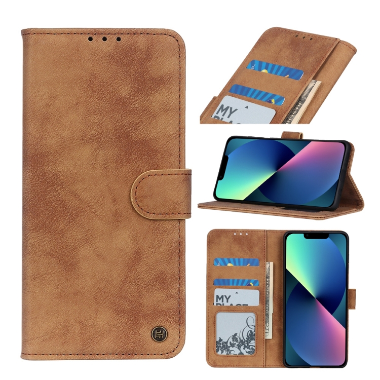 

Antelope Texture Magnetic Buckle Horizontal Flip PU Leather Case with Card Slots & Wallet & Holder For iPhone 13 mini(Brown)