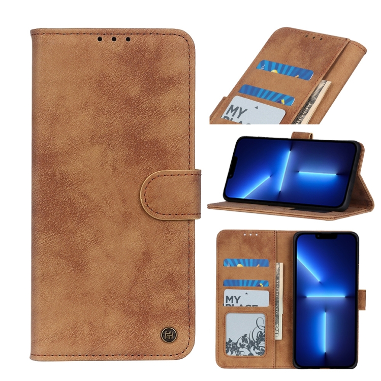 

Antelope Texture Magnetic Buckle Horizontal Flip PU Leather Case with Card Slots & Wallet & Holder For iPhone 13 Pro Max(Brown)