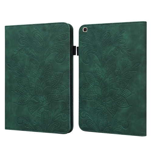 

For Samsung Galaxy Tab A 10.1 2019 T510 Lace Flower Embossing Pattern Horizontal Flip Leather Case with Holder & Card Slots & Wallet & Photo Frame(Green)