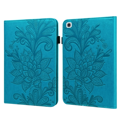 

For Samsung Galaxy Tab A7 10.4 2020 SM-T500/SM-T505 Lace Flower Embossing Pattern Horizontal Flip Leather Case with Holder & Card Slots & Wallet & Photo Frame(Blue)