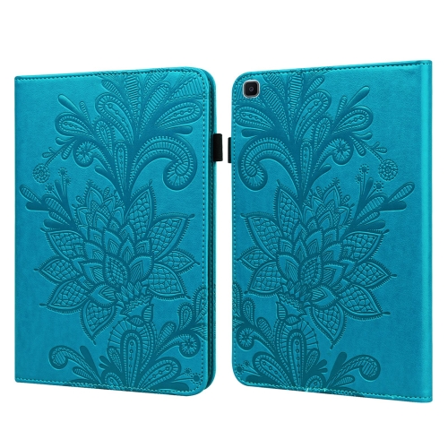 

For Samsung Galaxy Tab A 8.0 2019 T290 Lace Flower Embossing Pattern Horizontal Flip Leather Case with Holder & Card Slots & Wallet & Photo Frame(Blue)