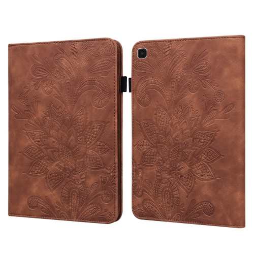 

For Samsung Galaxy Tab A7 Lite T220/T225 Lace Flower Embossing Pattern Horizontal Flip Leather Case with Holder & Card Slots & Wallet & Photo Frame(Brown)