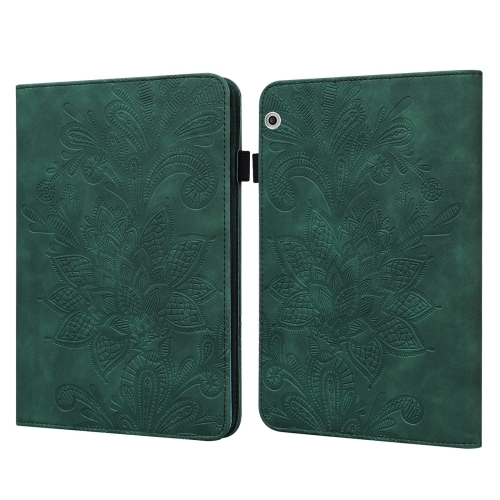 

For Huawei MediaPad T3 10 Lace Flower Embossing Pattern Horizontal Flip Leather Case with Holder & Card Slots & Wallet & Photo Frame(Green)